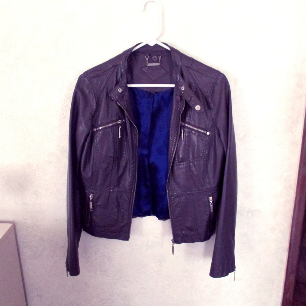 Jou Jou Brown Leather Jacket - Medium Women's
